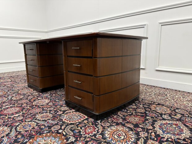 Klassiek-Antiek-Oud-Engels-Chesterfield-Vintage-Art-Deco-Bureau-Desk