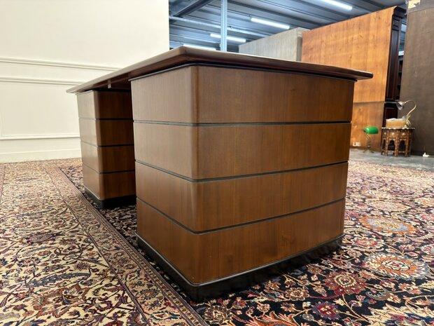 Klassiek-Antiek-Oud-Engels-Chesterfield-Vintage-Art-Deco-Bureau-Desk