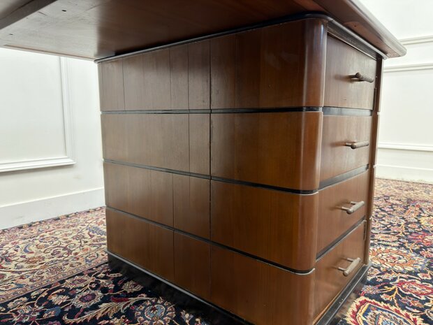Klassiek-Antiek-Oud-Engels-Chesterfield-Vintage-Art-Deco-Bureau-Desk