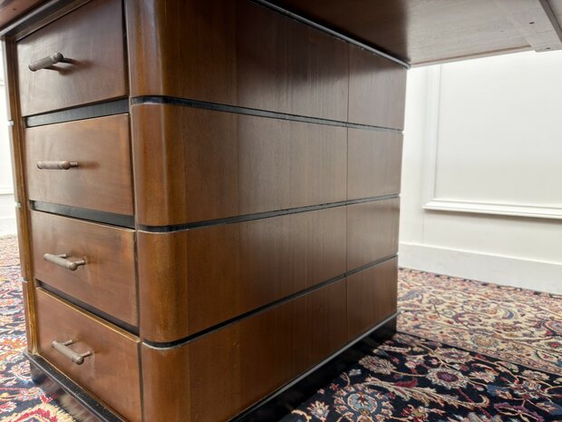 Klassiek-Antiek-Oud-Engels-Chesterfield-Vintage-Art-Deco-Bureau-Desk