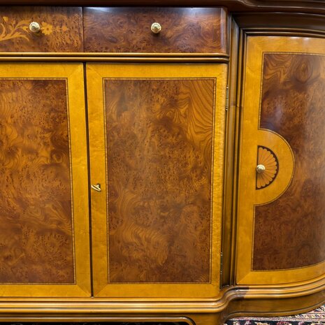 Klassiek-Antiek-Italiaans-Oud-Vintage-Dressoir-Kantoorkast-Wortelhout