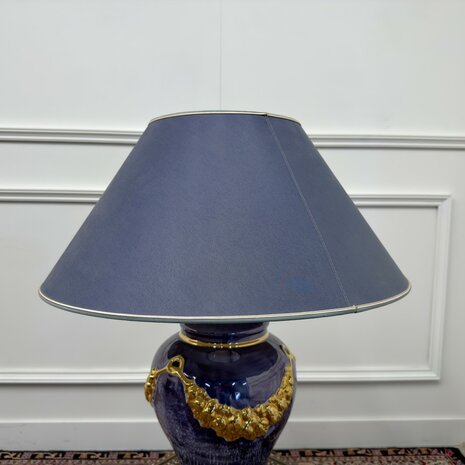 Antique French table lamp vase with gold ornaments