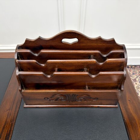 Klassieke-Engelse-mahonie-brievenhouder-organizer-3