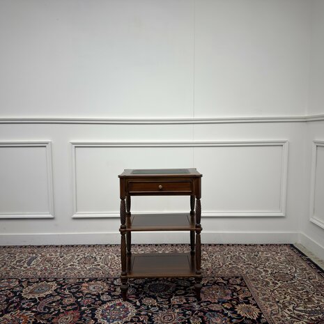 Klassiek-Oud-Antiek-Engels-Chesterfield-Vintage-Sidetable-Side-Table-Bijzettafel