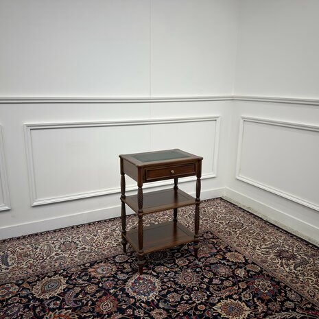 Klassiek-Oud-Antiek-Engels-Chesterfield-Vintage-Sidetable-Side-Table-Bijzettafel
