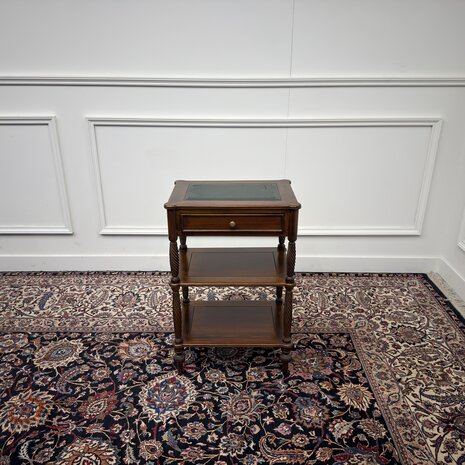 Klassiek-Oud-Antiek-Engels-Chesterfield-Vintage-Sidetable-Side-Table-Bijzettafel