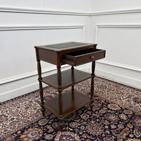Klassiek-Oud-Antiek-Engels-Chesterfield-Vintage-Sidetable-Side-Table-Bijzettafel