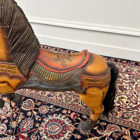 Klassiek-Oud-Antiek-Vintage-Kermis-Draaimolen-Paard-9