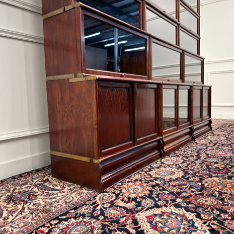 Klassiek-Antiek-Engels-Oud-Vintage-Chesterfield-Globe-Wernicke-Stijl-Boekenkast-Bibliotheekkast-Kast