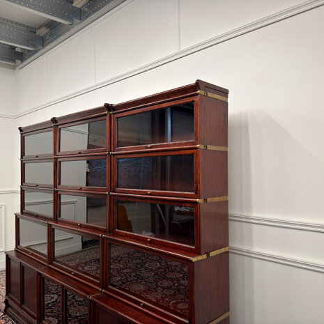Klassiek-Antiek-Engels-Oud-Vintage-Chesterfield-Globe-Wernicke-Stijl-Boekenkast-Bibliotheekkast-Kast