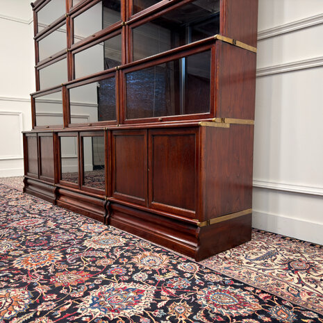Klassiek-Antiek-Engels-Oud-Vintage-Chesterfield-Globe-Wernicke-Stijl-Boekenkast-Bibliotheekkast-Kast