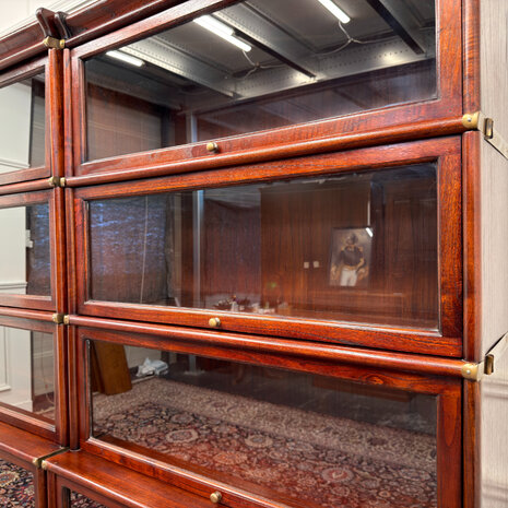 Klassiek-Antiek-Engels-Oud-Vintage-Chesterfield-Globe-Wernicke-Stijl-Boekenkast-Bibliotheekkast-Kast