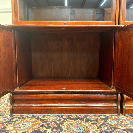 Klassiek-Antiek-Engels-Oud-Vintage-Chesterfield-Globe-Wernicke-Stijl-Boekenkast-Bibliotheekkast-Kast