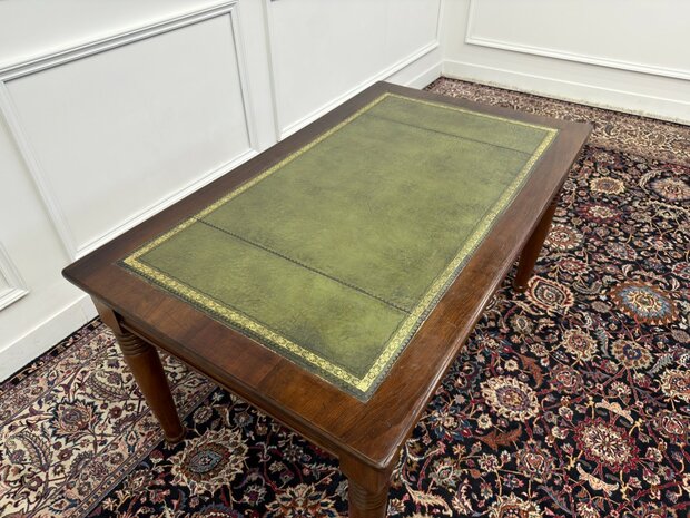Klassiek-Engels-Antiek-Oud-Vintage-Chesterfield-Schrijftafel-Bureau-Desk