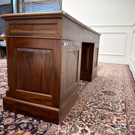 Klassiek-Antiek-Engels-Oud-Vintage-Chesterfield-Bureau-Desk-Groen-Leder