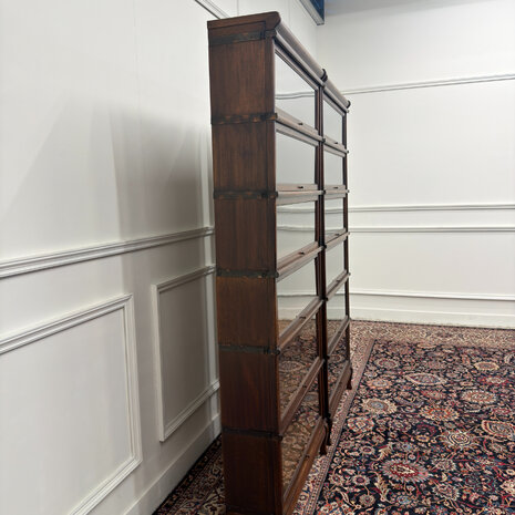 Klassiek-Engels-Antiek-Oud-Vintage-Chesterfield-Originele-Globe-Wernicke-Boekenkast-Kast