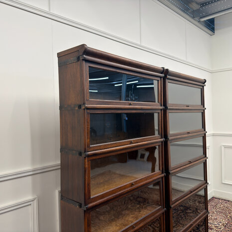 Klassiek-Engels-Antiek-Oud-Vintage-Chesterfield-Originele-Globe-Wernicke-Boekenkast-Kast