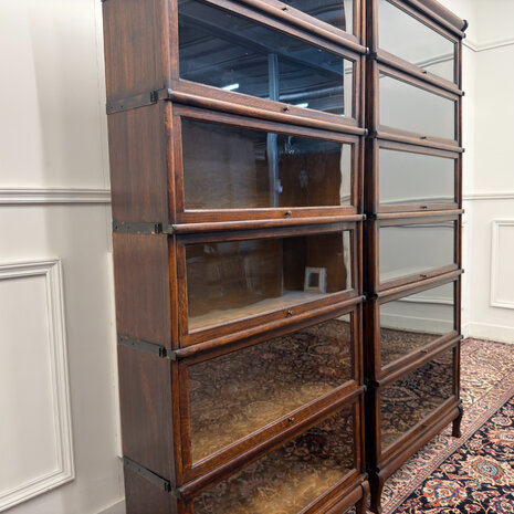 Klassiek-Engels-Antiek-Oud-Vintage-Chesterfield-Originele-Globe-Wernicke-Boekenkast-Kast