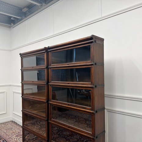 Klassiek-Engels-Antiek-Oud-Vintage-Chesterfield-Originele-Globe-Wernicke-Boekenkast-Kast
