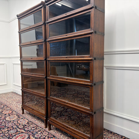 Klassiek-Engels-Antiek-Oud-Vintage-Chesterfield-Originele-Globe-Wernicke-Boekenkast-Kast