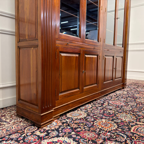 Klassiek-Engels-Antiek-Oud-Vintage-Chesterfield-Boekenkast-Bibliotheekkast-Kast