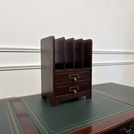 Klassiek-Engels-Antiek-Oud-Vintage-Chesterfield-Bureau-Organizer