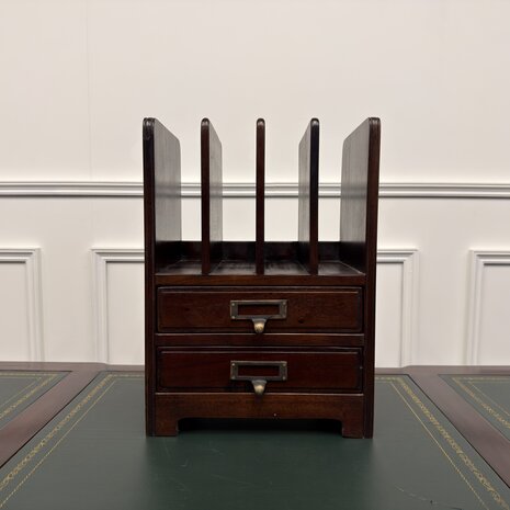 Klassiek-Engels-Antiek-Oud-Vintage-Chesterfield-Bureau-Organizer