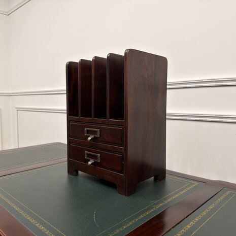 Klassiek-Engels-Antiek-Oud-Vintage-Chesterfield-Bureau-Organizer