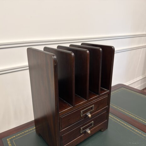 Klassiek-Engels-Antiek-Oud-Vintage-Chesterfield-Bureau-Organizer