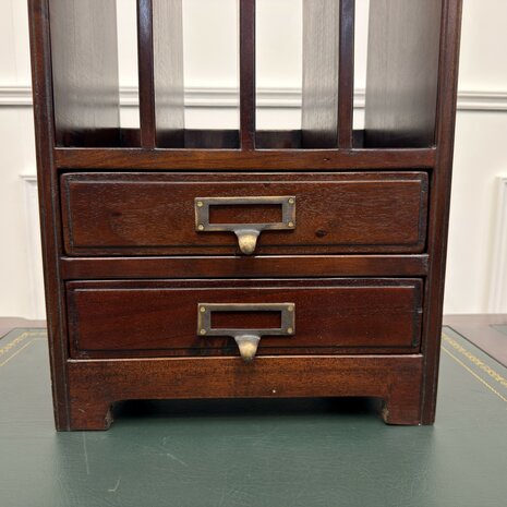 Klassiek-Engels-Antiek-Oud-Vintage-Chesterfield-Bureau-Organizer