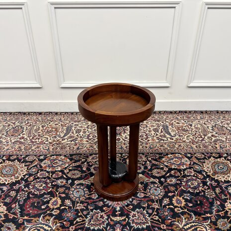 Klassiek-Engels-Antiek-Oud-Vintage-Chesterfield-Art-Deco-Sidetable-Bijzettafel-Tafe