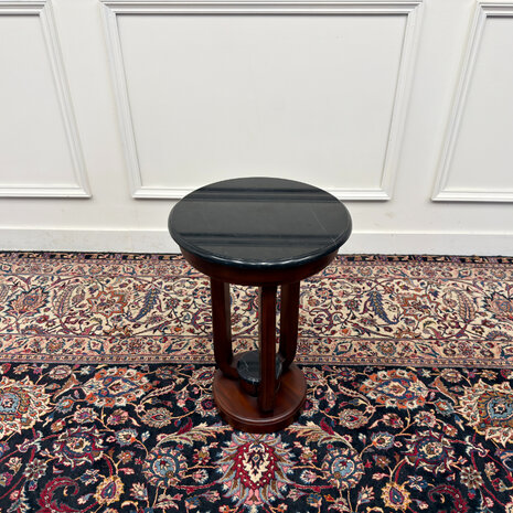 Klassiek-Engels-Antiek-Oud-Vintage-Chesterfield-Art-Deco-Sidetable-Bijzettafel-Tafel-Marmer-Blad