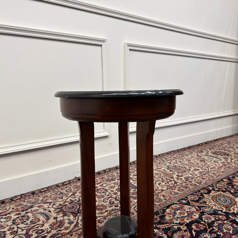 Klassiek-Engels-Antiek-Oud-Vintage-Chesterfield-Art-Deco-Sidetable-Bijzettafel-Tafel-Marmer-Blad