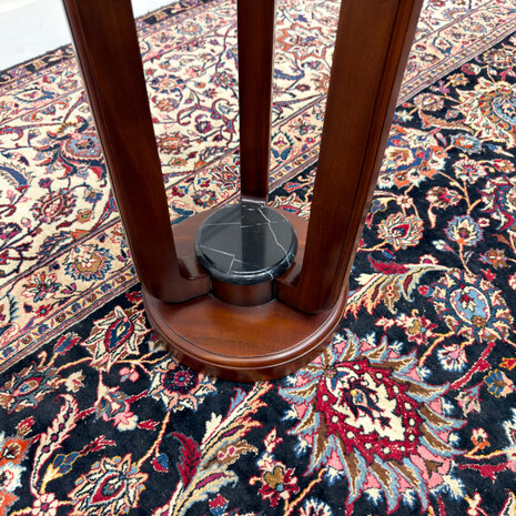 Klassiek-Engels-Antiek-Oud-Vintage-Chesterfield-Art-Deco-Sidetable-Bijzettafel-Tafel-Marmer-Blad