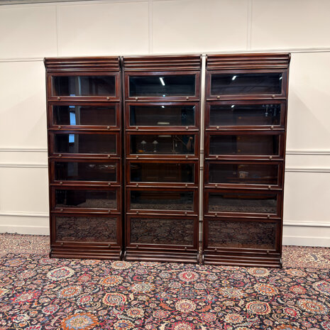 Klassiek-Engels-Oud-Antiek-Vintage-Chesterfield-Globe-Wernicke-Stijl-Boekenkast-Bibliotheekkast-2
