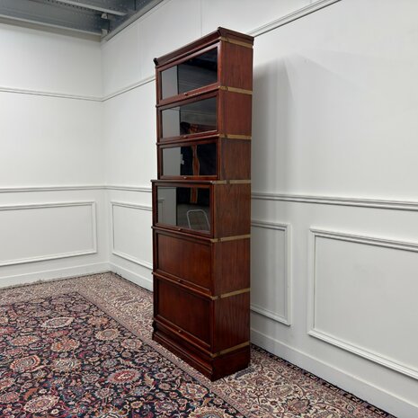 Klassiek-Engels-Antiek-Oud-Vintage-Chesterfiel-Globe-Wernicke-Stijl-Boekenkast-Kast-4
