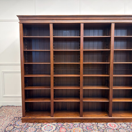 Klassiek-Engels-Antiek-Oud-Vintage-Chesterfiel-Grote-Open-Boekenkast-Kast-12