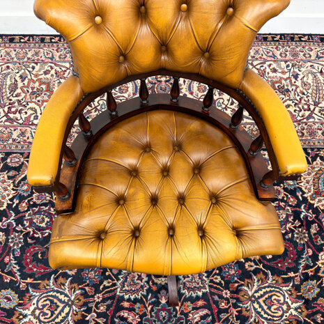 Klassiek-Engels-Antiek-Oud-Vintage-Chesterfiel-Bureaustoel-Captain-Chair-6