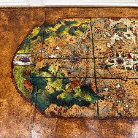 Klassiek-Spaans-Antiek-Oud-Vintage-Schrijftafel-19e-eeuw-Met-Lederen-Wereldkaart-16