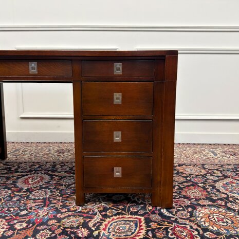 Klassiek-Engels-Antiek-Oud-Vintage-Chesterfield-Bureau-Desk-Eichholtz-Eikenhout-11