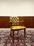 Englischer Chesterfield stuhl Olivgrün