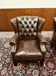 2x Englischer Chesterfield Wingchair sessel Dunkelbraun
