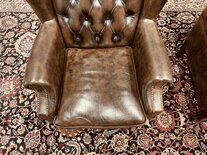 2x Englischer Chesterfield Wingchair sessel Dunkelbraun