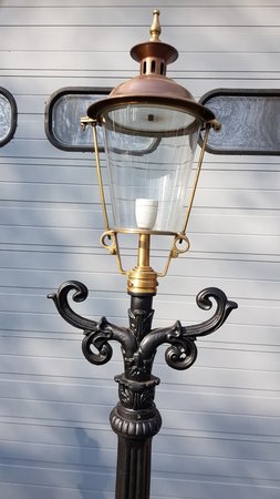Gusseisen laterne M1 mit kupfer runde lampenschirm