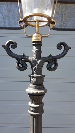 Gusseisen laterne Lelie groß mit kupfer quadratische lampenschirm