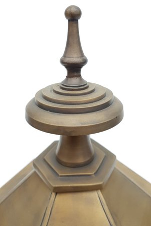 Sechseckige messing sockellaterne 60 cm