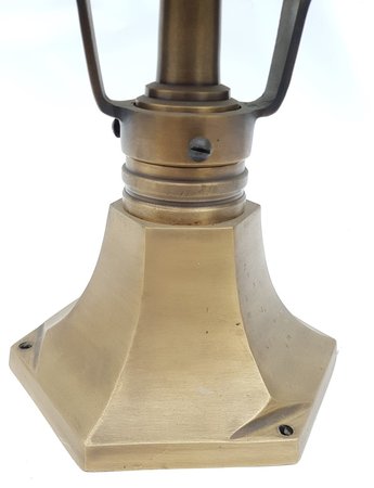 Sechseckige messing sockellaterne 60 cm