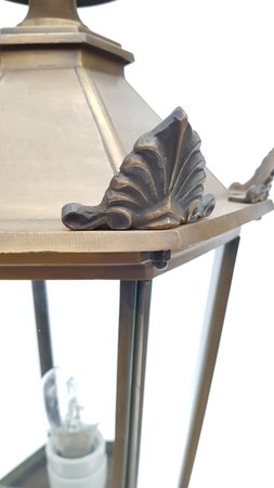 Sechseckige messing sockellaterne mit schinkel 80 cm