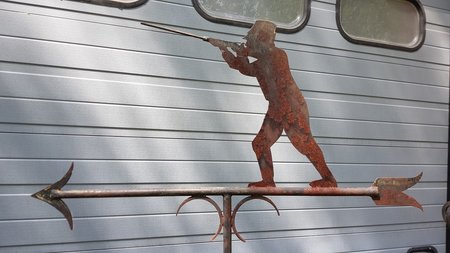 Große schmiedeeisen wetterfahne mit Jäger