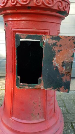 Antike runde gusseisen briefkasten Fonderies Buissin